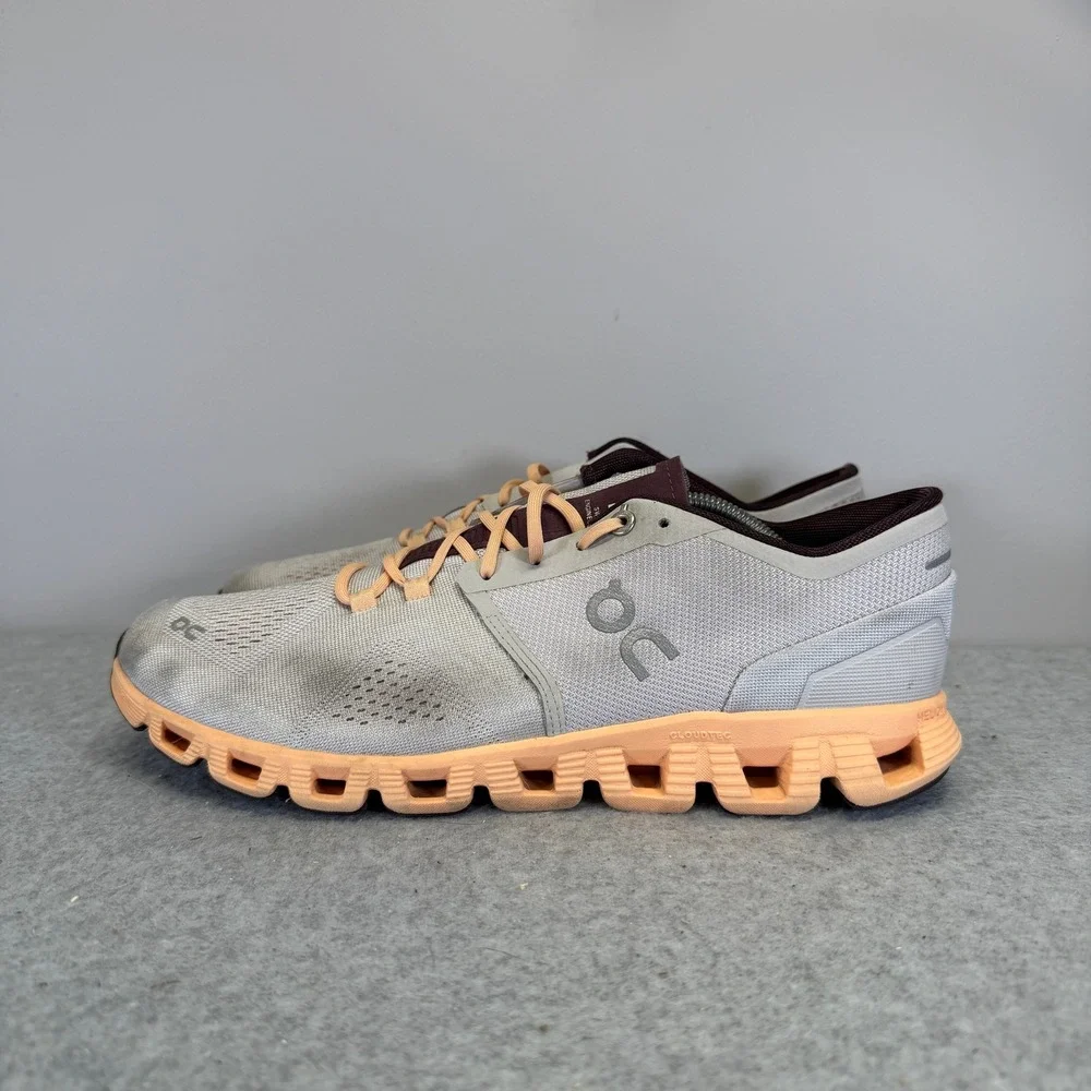 On Running Cloudflow Womens Shoes Size 10.5 Grey Orange CloudTec Low Top Sneaker